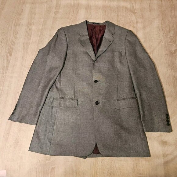 Turnbury Mens Size 40 L Gray Silk Wool Blend Blazer Sports Coat - Picture 1 of 9
